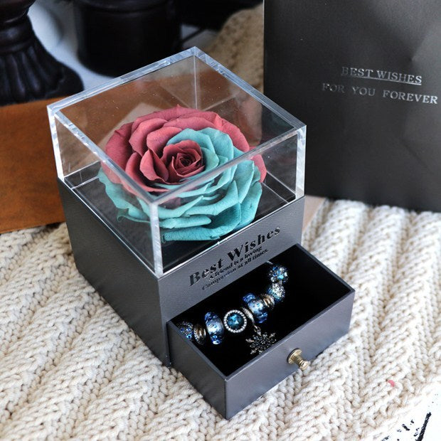 Eternal Flower Rose Jewelry Box for Birthday Presents Valentines Day Wedding Gift null