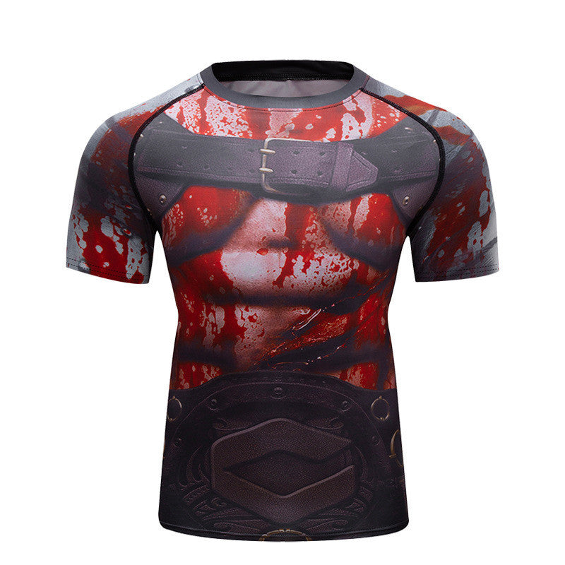 New Style Gym Clothes Men's Short-sleeved Sportswear null