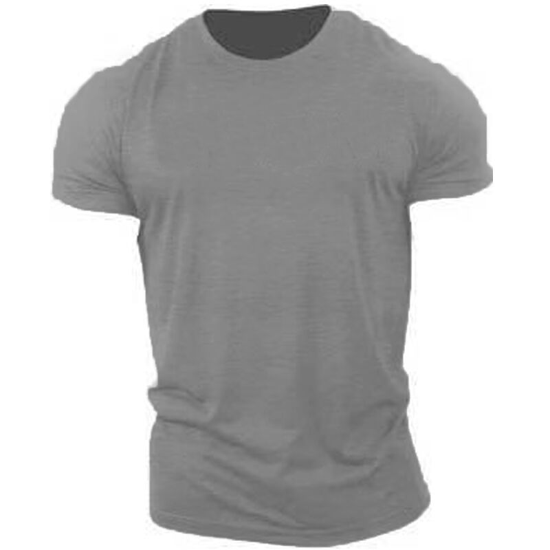 Solid Color Fitness Men's Round Neck Sports Short Sleeve