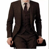 Men's Suit Three-piece Suit Fashion Woolen Suit
