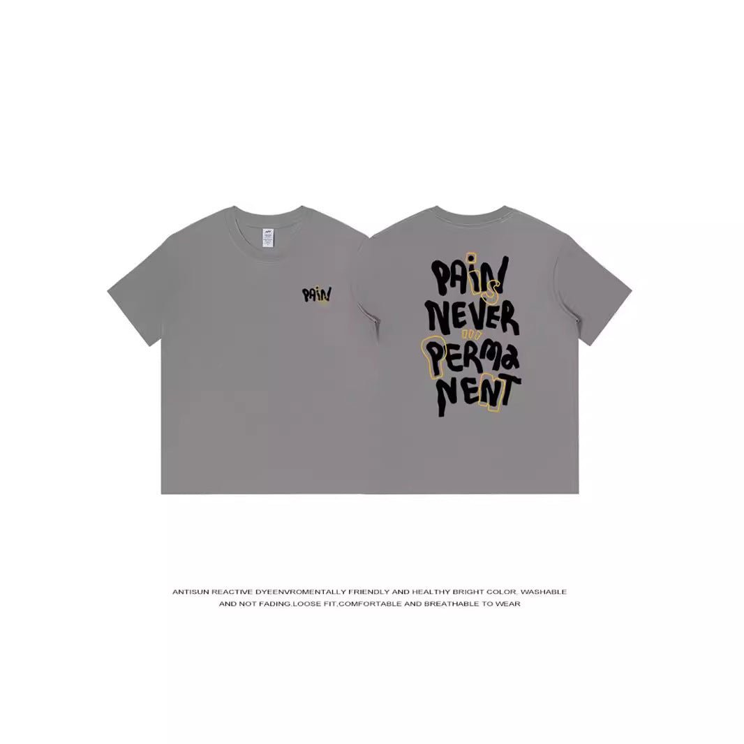 230g Cotton Loose Letter Back Printed Short Sleeve White 230g Cotton Loose Letter Back Printed Short Sleeve - shop_name