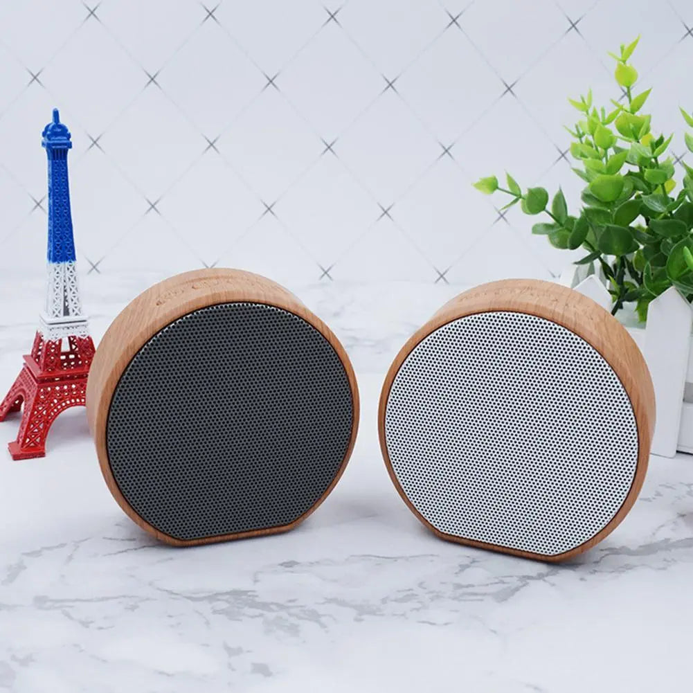 Mini Wood Bluetooth Speaker Portable Outdoor Wireless Support AUX TF null