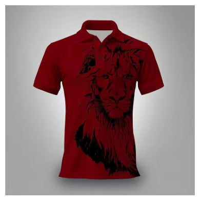 Summer Lion Printing Business Casual T-shirt