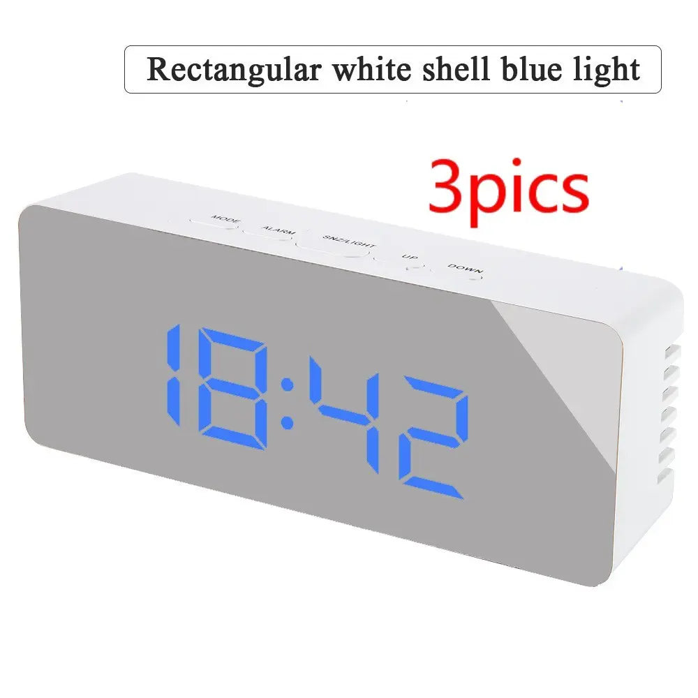 Digital LED multi-function mirror clock null