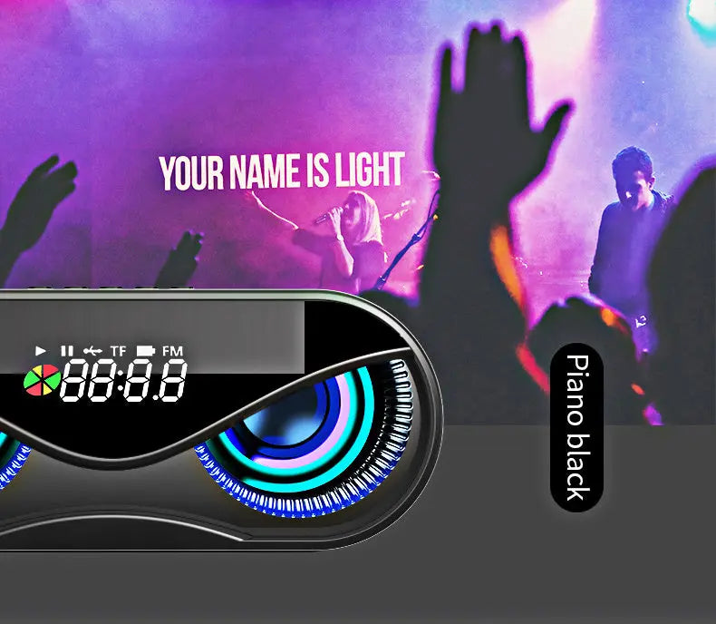 Colorful lights, dual speakers, digital buttons, song, Bluetooth speaker null