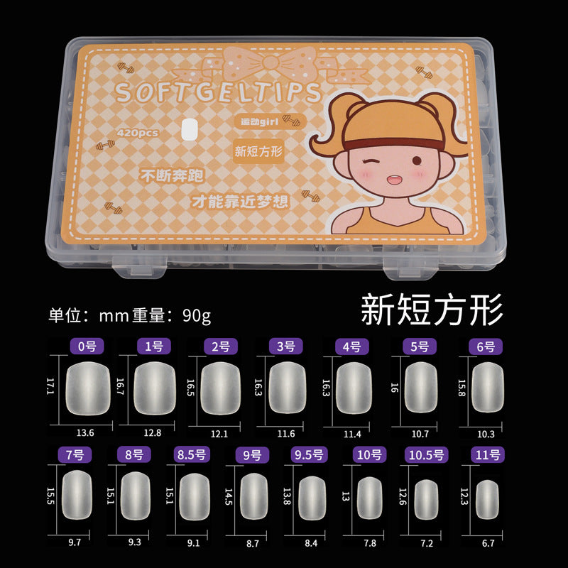 Ultra-short Frosted Nail Tips Ultra-thin Seamless Water Drop Almond Carving-free Grinding