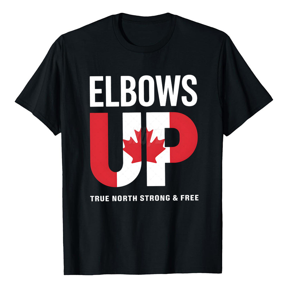 Elbowa Up Canada Printed Loose Short Sleeve Sports Breathable