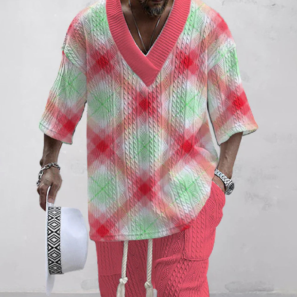 Fashion Men's Summer Loose Short Sports Suit