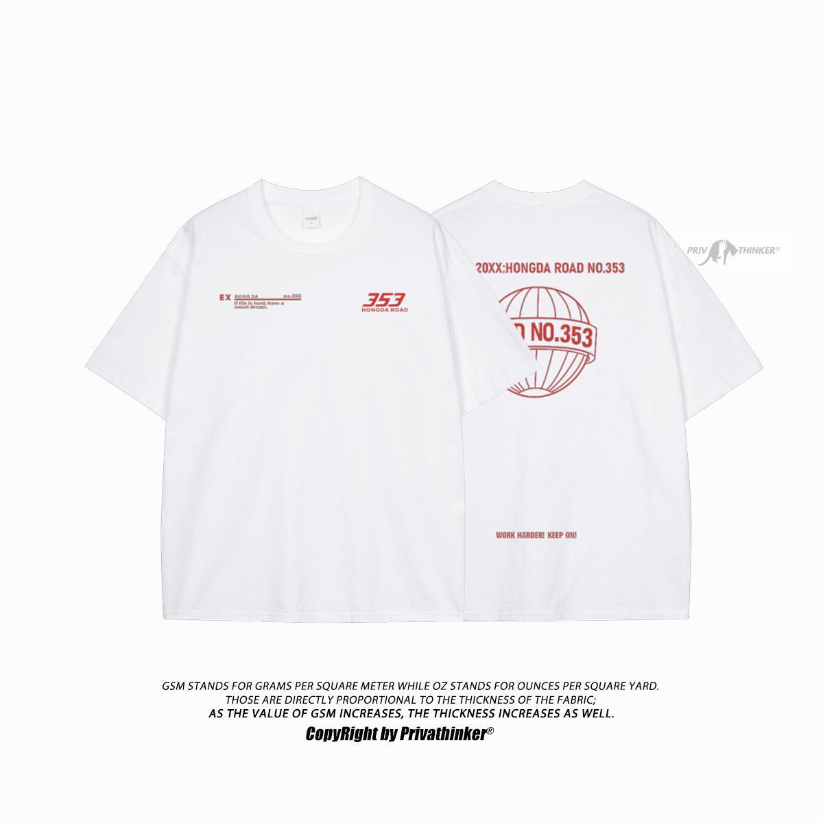 Letter Print Men's Loose-fitting Casual Short-sleeve