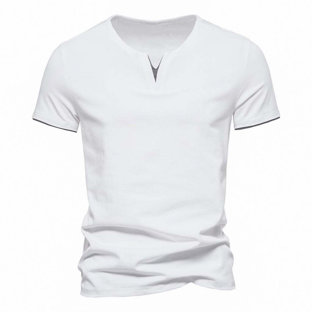V-neck T-shirt Men's Short-sleeved Men's Summer Stretch Bottoming Shirt