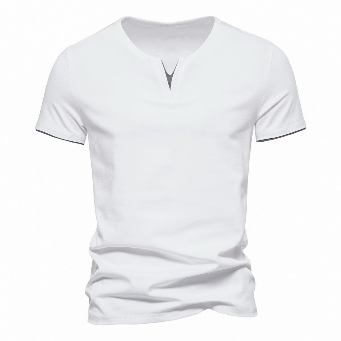V-neck T-shirt Men's Short-sleeved Men's Summer Stretch Bottoming Shirt