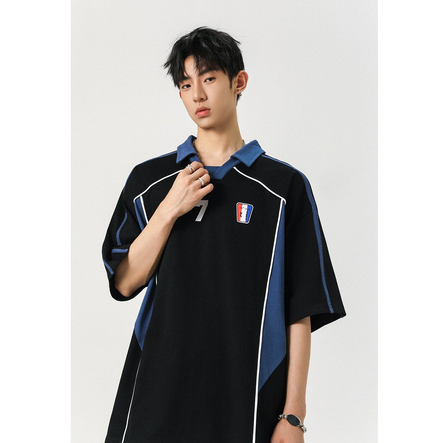 Sports Style Stitching Printing Polo Shirt Short-sleeved T-shirt