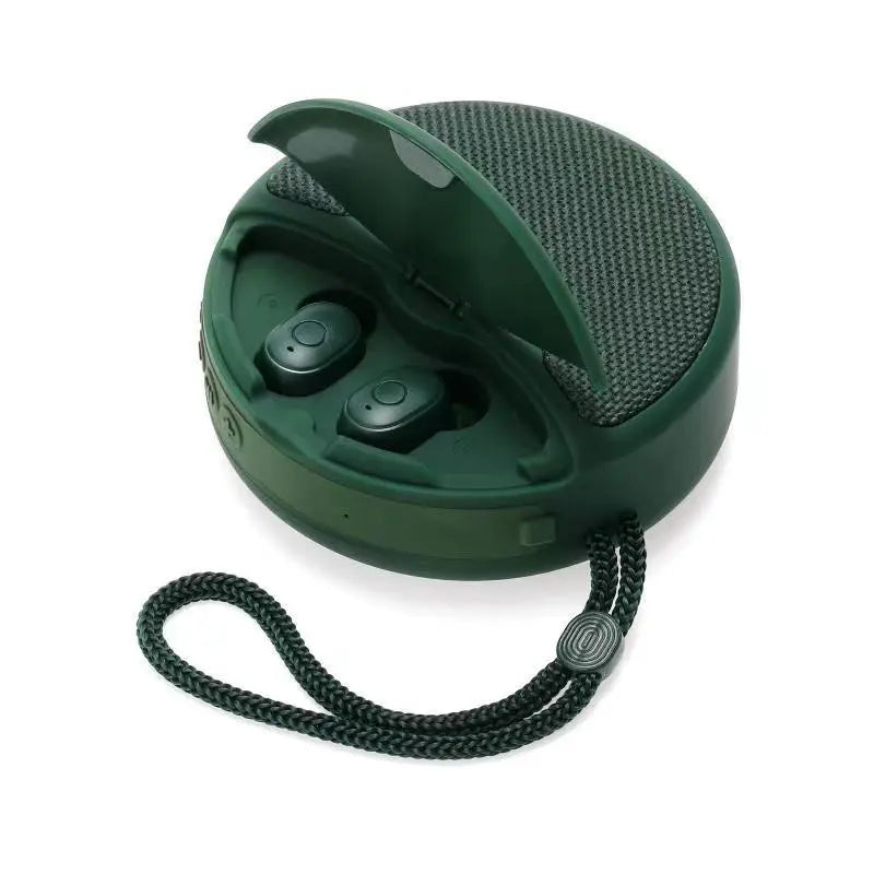 Outdoor Portable Headset Bluetooth Speaker Integrated Wireless 3D Stereo Subwoofer Music Speaker Support TF Card FM Radio null