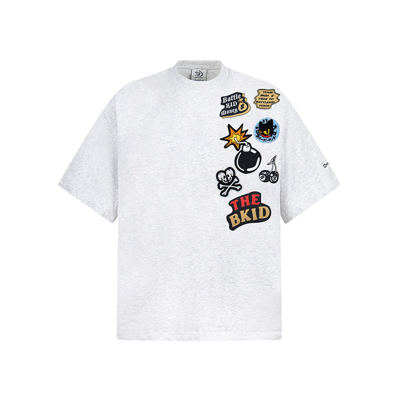 Cartoon Towel Embroidery Short-sleeved T-shirt