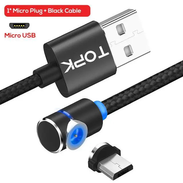 Magnetic Cable Micro Usb Cable 360 Degree Rotate Magnetic Charge Phone Charging Cord Wire null