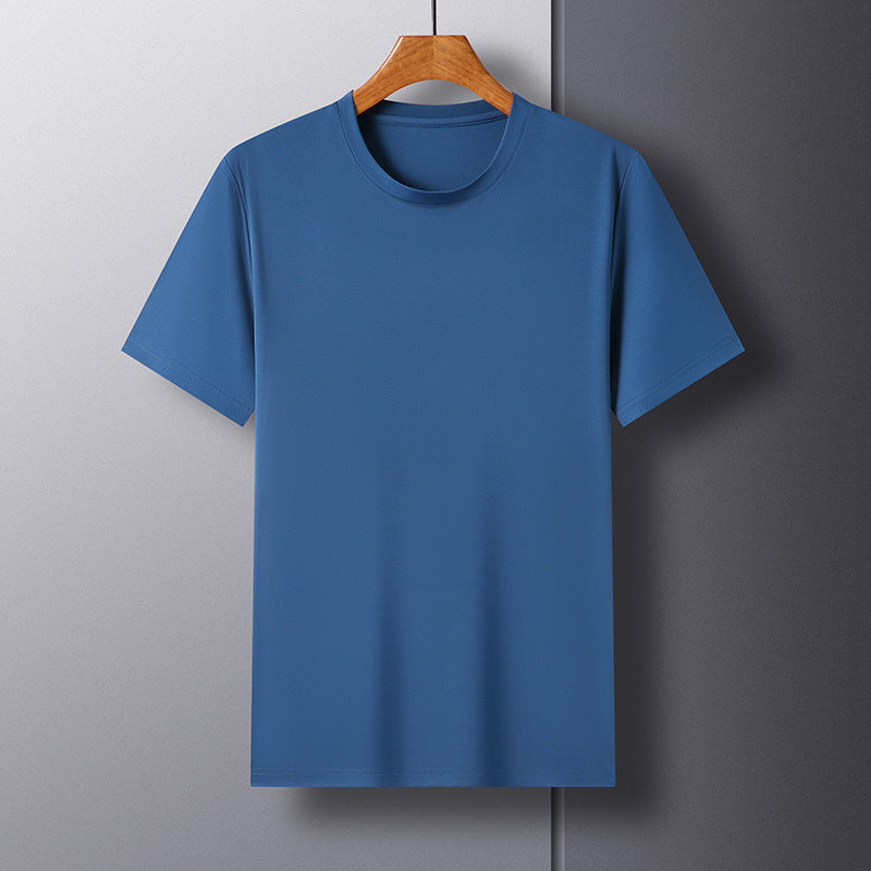 Fashion Men's Solid Color All-match Round Neck T-shirt