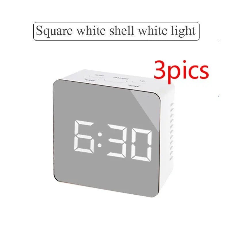 Digital LED multi-function mirror clock null