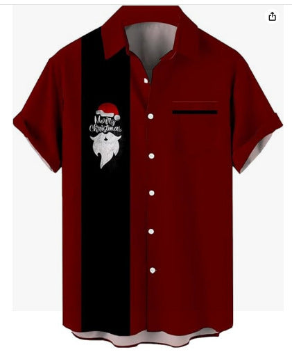 Lapel Hawaiian Shirt Plus Size Men's Digital Printing Men's Short Sleeve