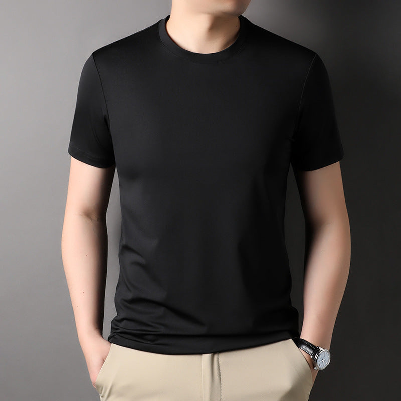 Fashion Men's Solid Color All-match Round Neck T-shirt