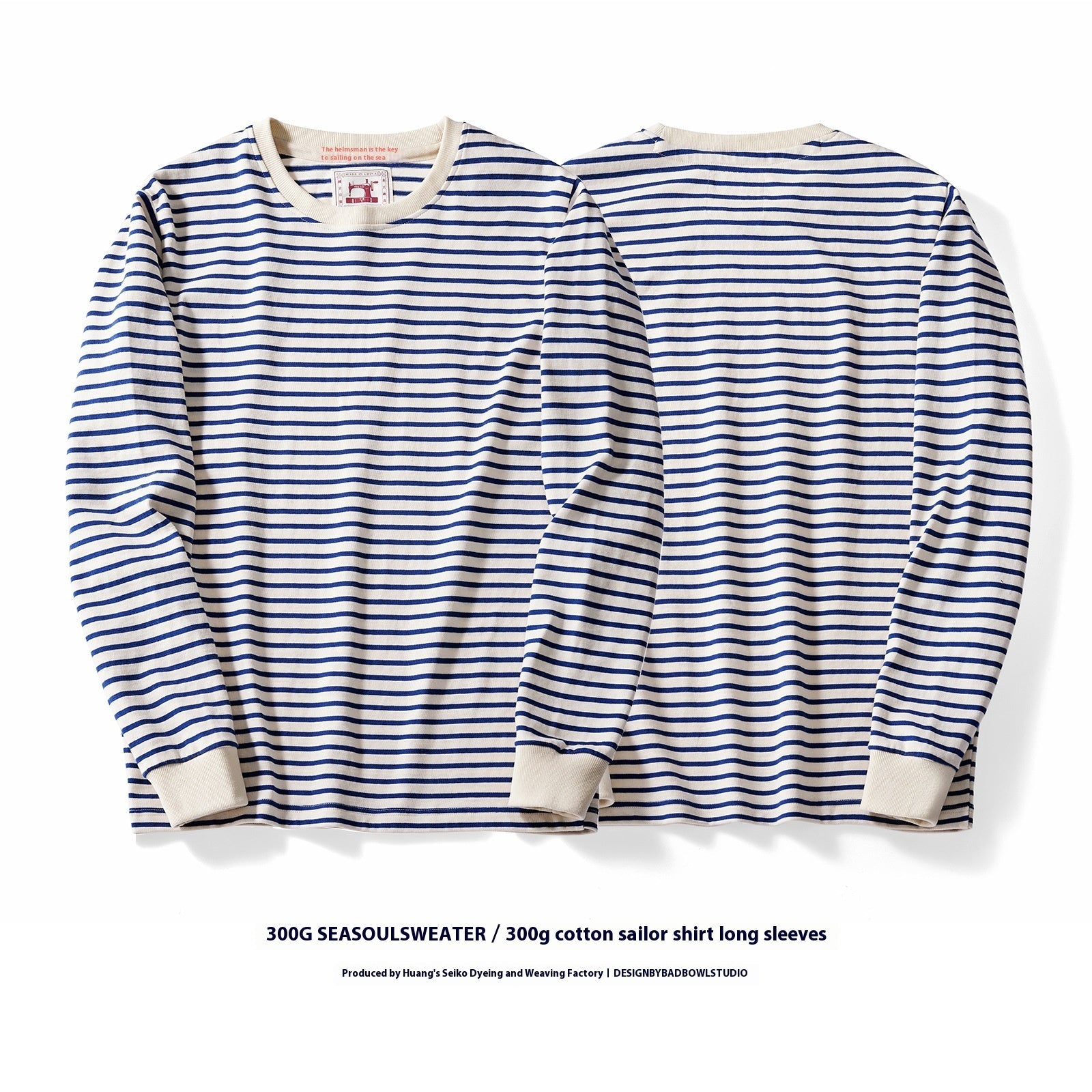 Classic Retro Cotton Striped Round Neck Casual Long Sleeve T-shirt Men null