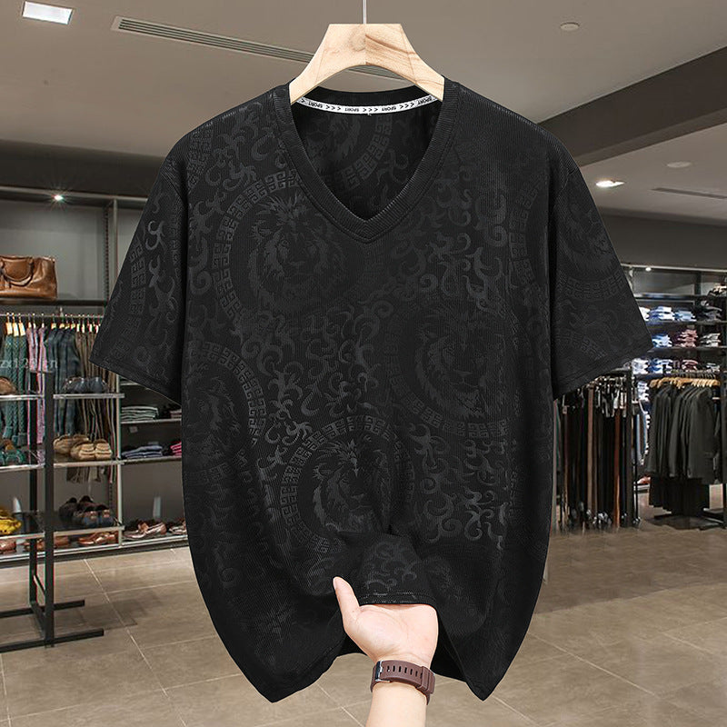 Plus Size Short-sleeved T-shirt Men's Loose