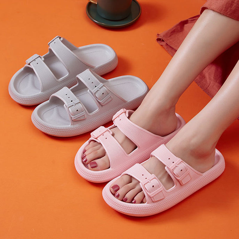 Platform Slippers Women's Summer Buckle Home Shoes Fashion Outdoor Wear Soft Bottom Sandals null