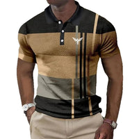 Men's Short-sleeved Polo Shirt Plaid Bat Pattern