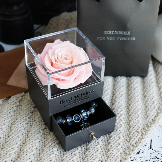 Eternal Flower Rose Jewelry Box for Birthday Presents Valentines Day Wedding Gift null