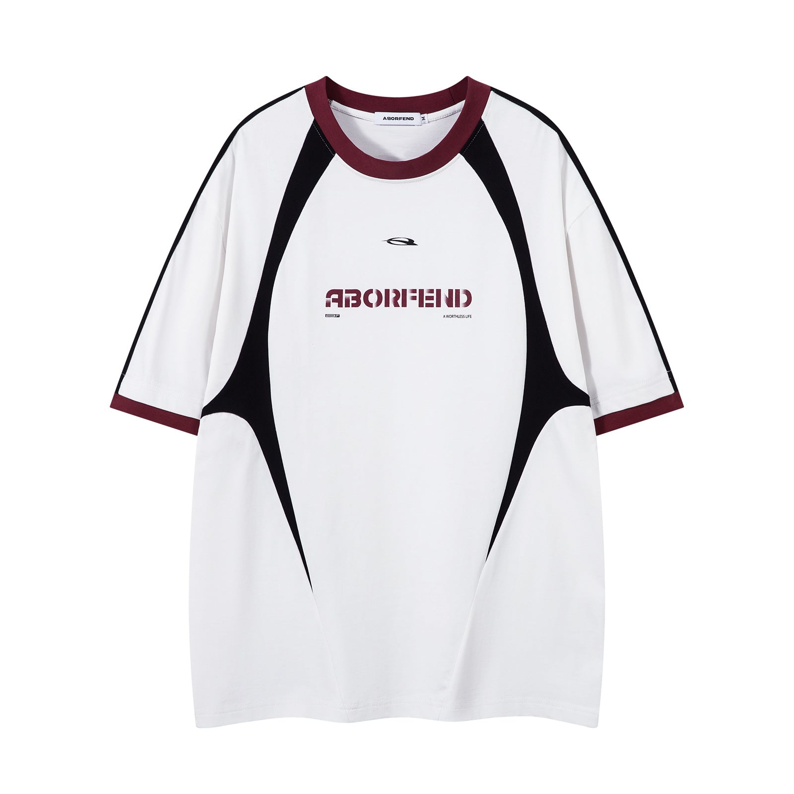 Retro Contrast Color Letter Print Short-sleeve T-shirt Loose Couple's Tops