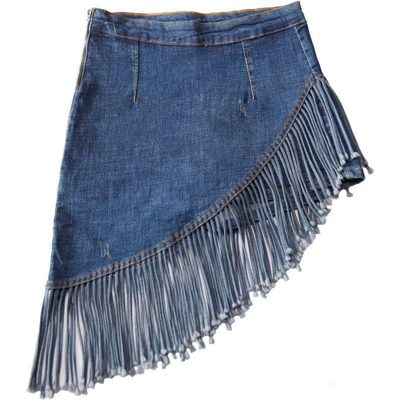 Fashion New Tassel Denim Skirt For Women null