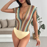 New Womens Colorful Embroidered Striped Jumpsuit