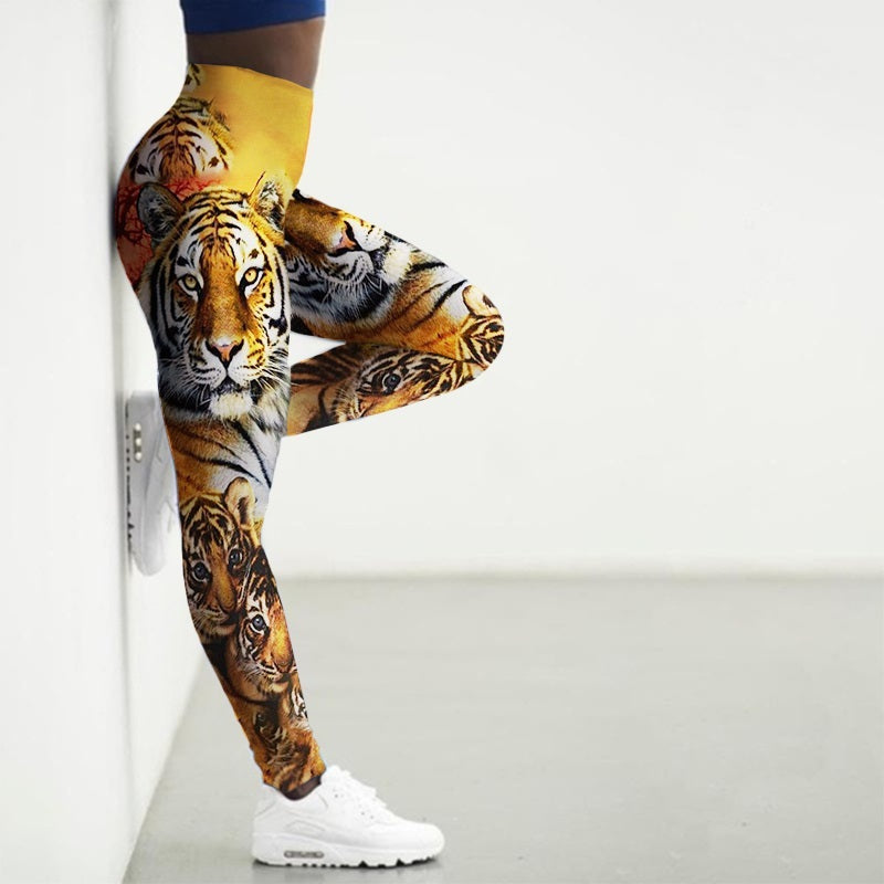 Printed Animal Bodysuit Yoga Pants Gym Wear null