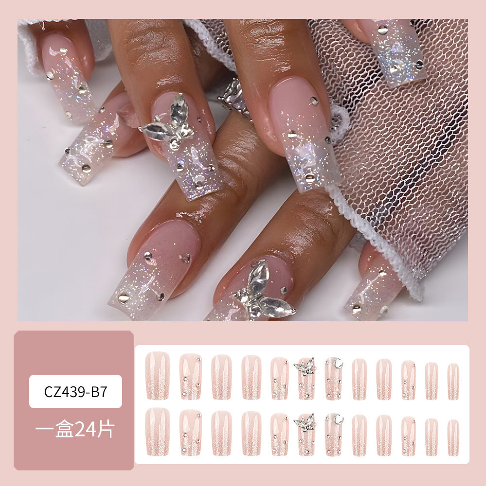 Super Long Diamond Wearing Armor European And American Foreign Trade Nail Stickers