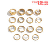 European And American Retro Cold Wind Combination Hollow Curved Ring