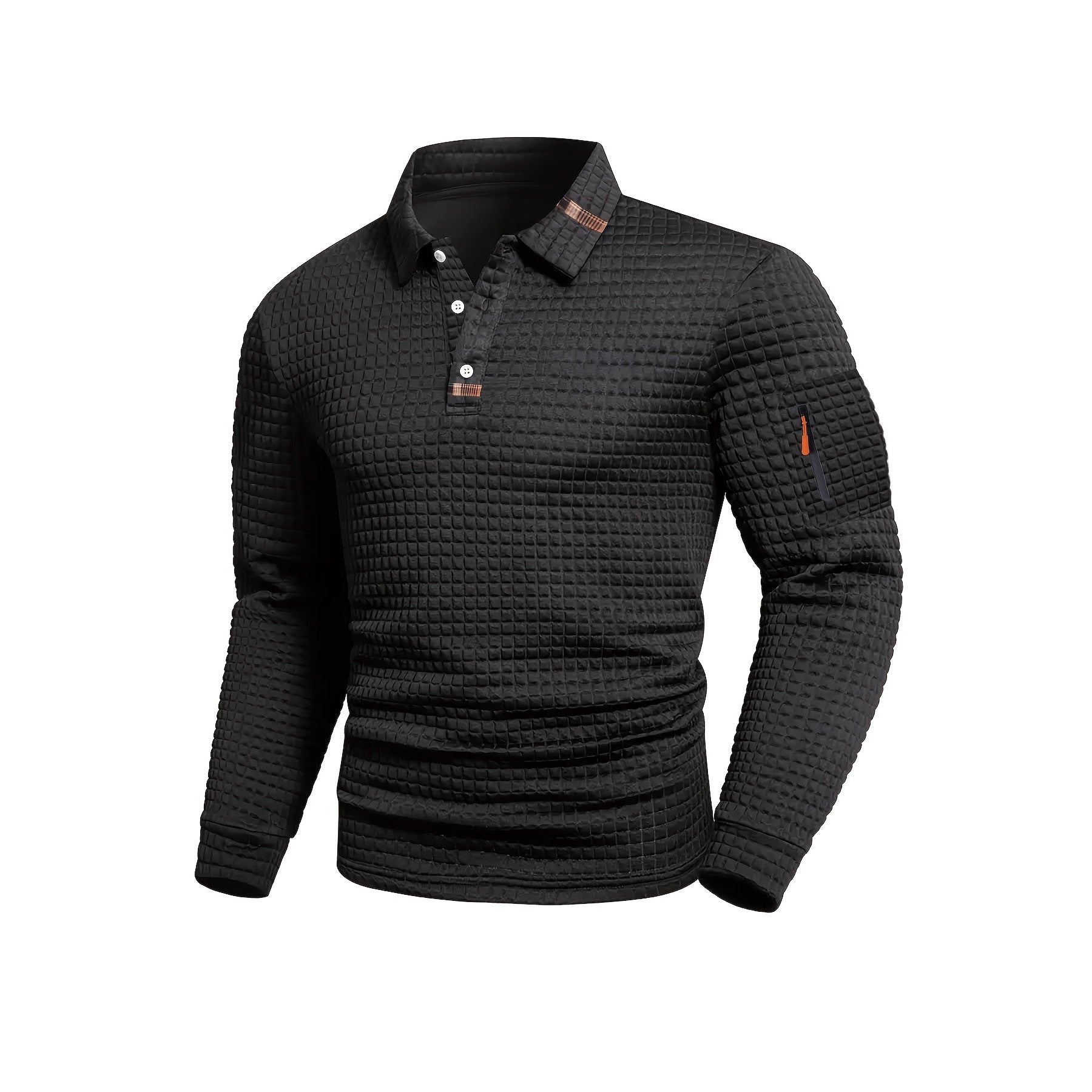 Patchwork Checkerboard Fashion Men's Casual Sports Polo Shirt