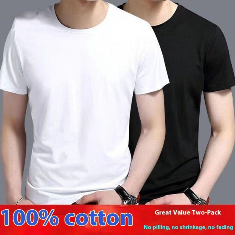 Short-sleeved T-shirt Solid Color Loose Round Neck