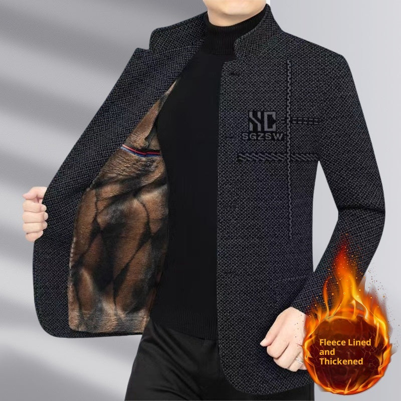 Men's Wool Stand-collar Casual Jacket