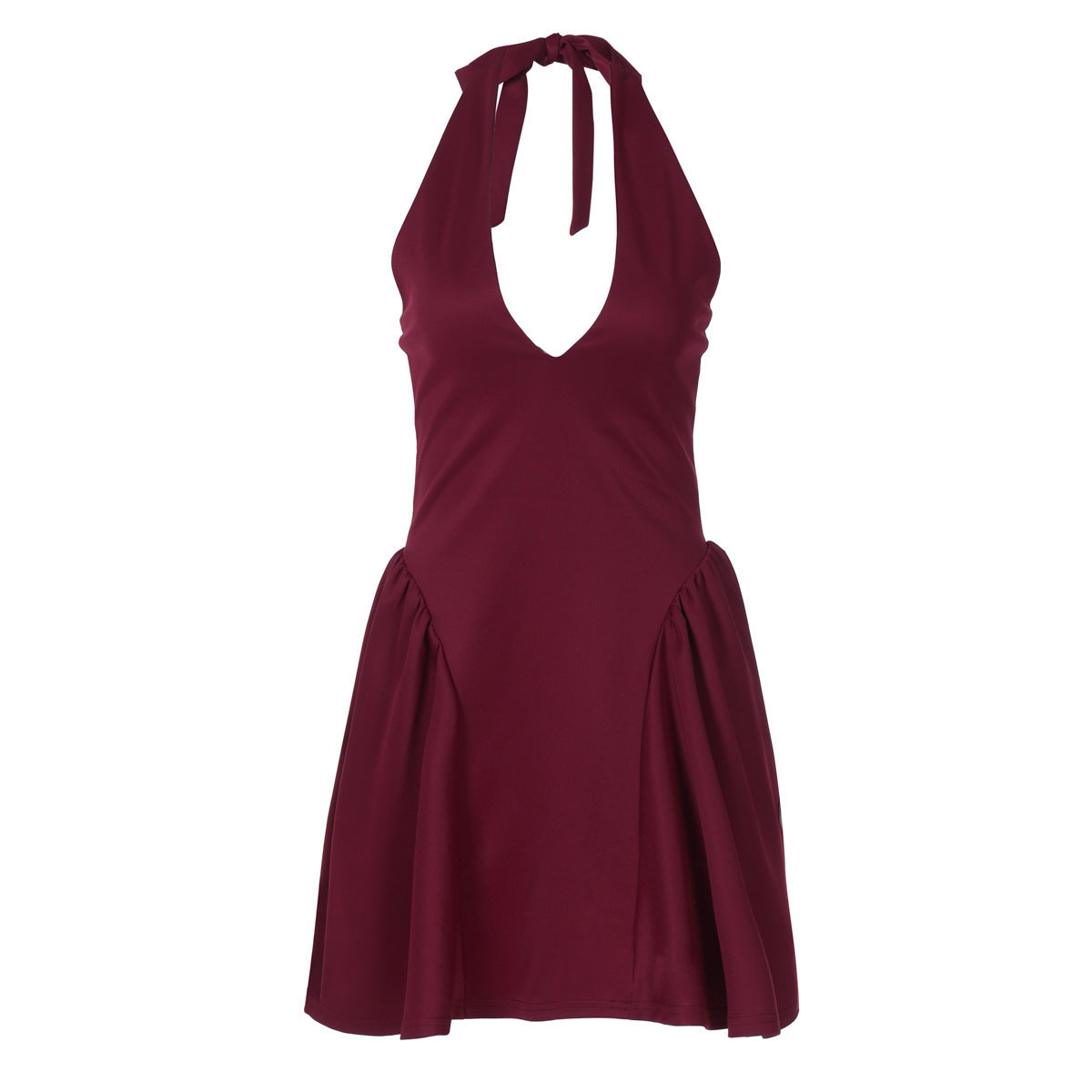 Sexy Deep V-neck Halter Dress Ins Fashion Slim Short Dress For Party Clothing Women.