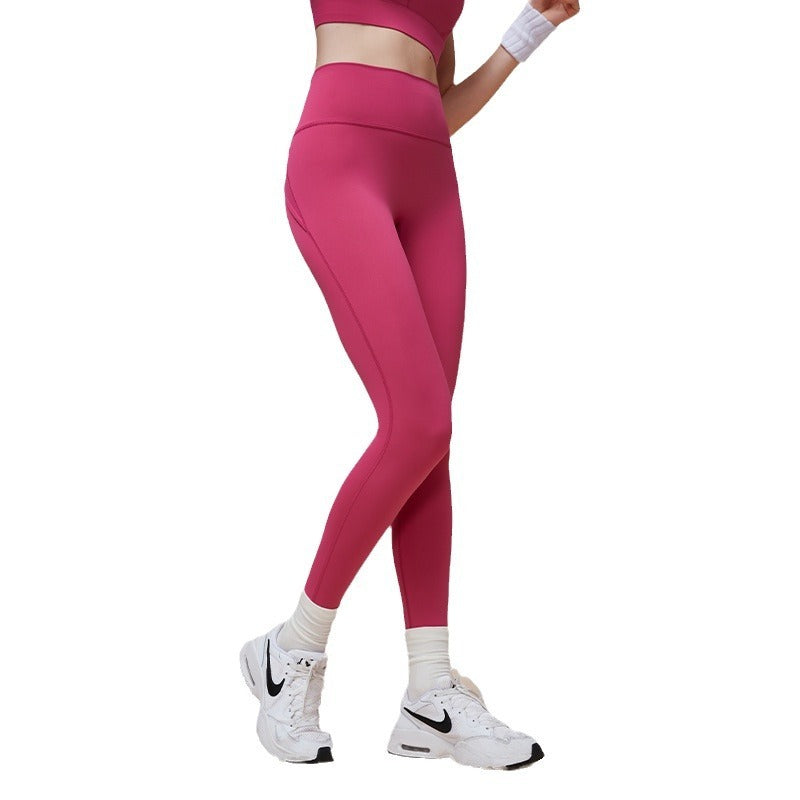 Cross Hip Lifting And Waist-slimming Upgrade High Waist Peach Sports Yoga Pants null