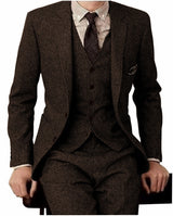 Men's Suit Three-piece Suit Fashion Woolen Suit