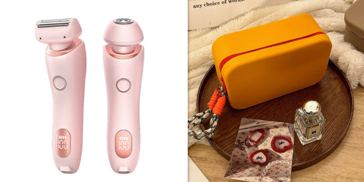 2 In 1 Hair Removal Epilator USB Rechargeable Trimmer Women Body Razor Face Leg Armpit Bikini Hand Pubic Shaver Hair Remover null