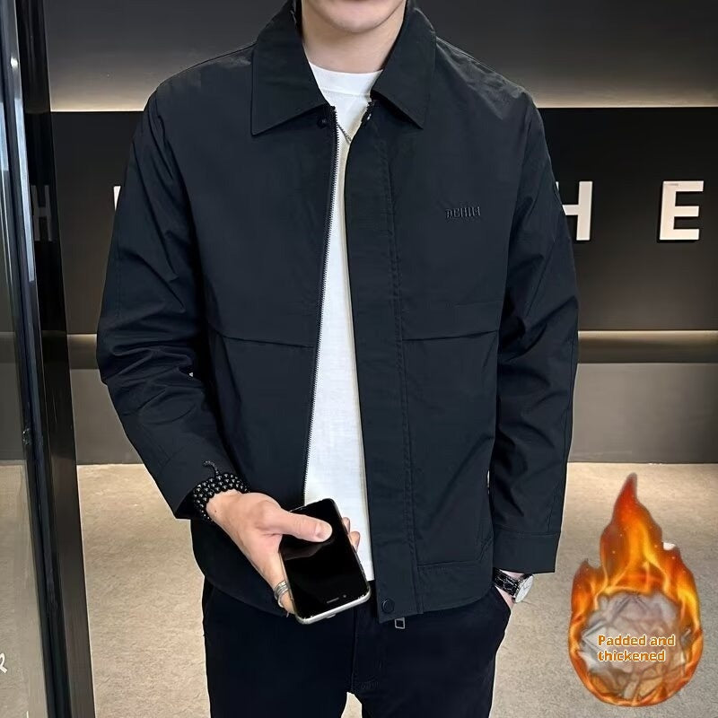 Cool Minimalism Lapel Men's Workwear Jacket