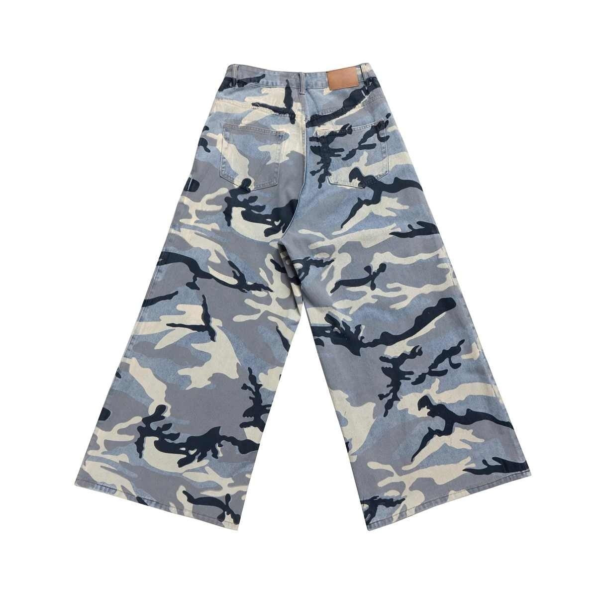 Snow Camouflage Blue Men's And Women's Jeans