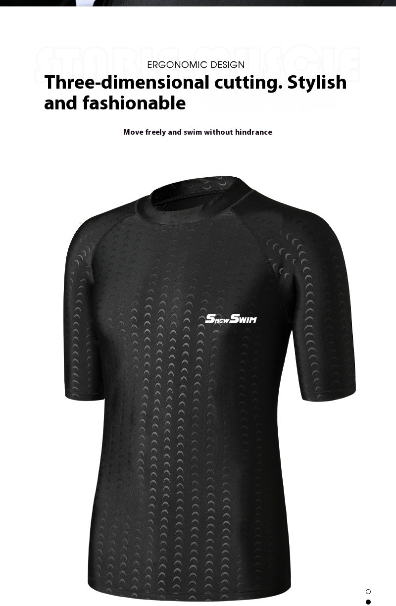 Men's Polyester Swimsuit Fifth Pants Quick-drying Anti-embarrassment Loose Plus Size