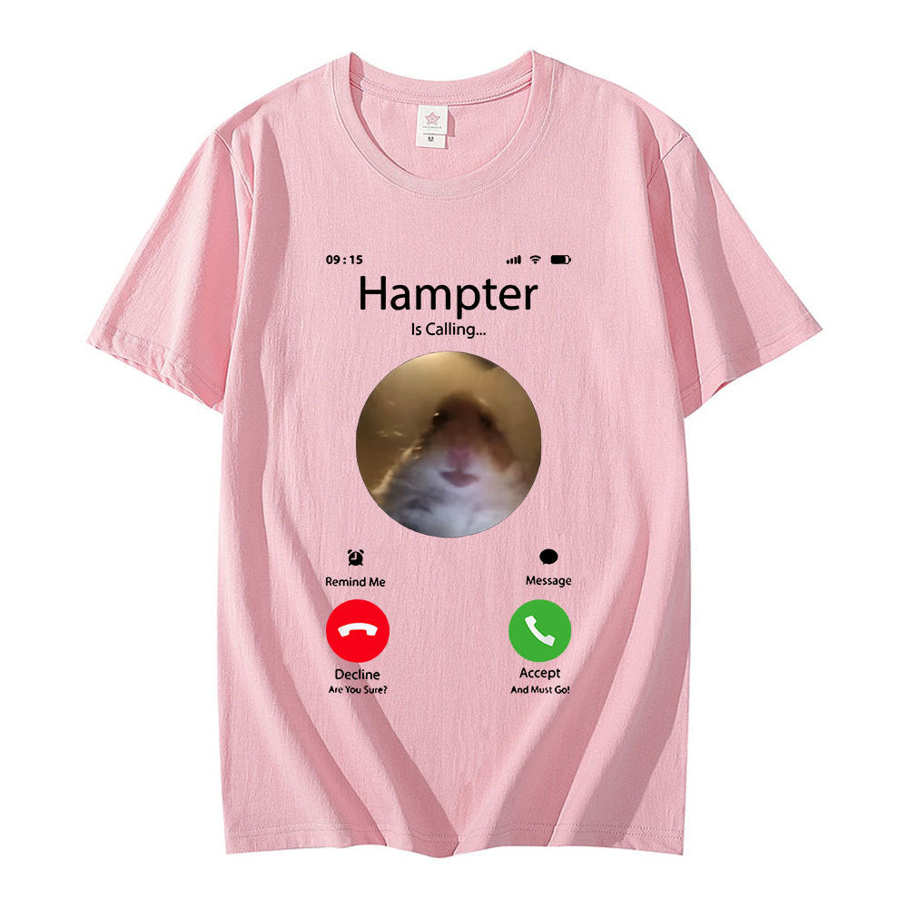 Hamster Staring At The Camera Ahead, Fashion Short Sleeve T-shirt