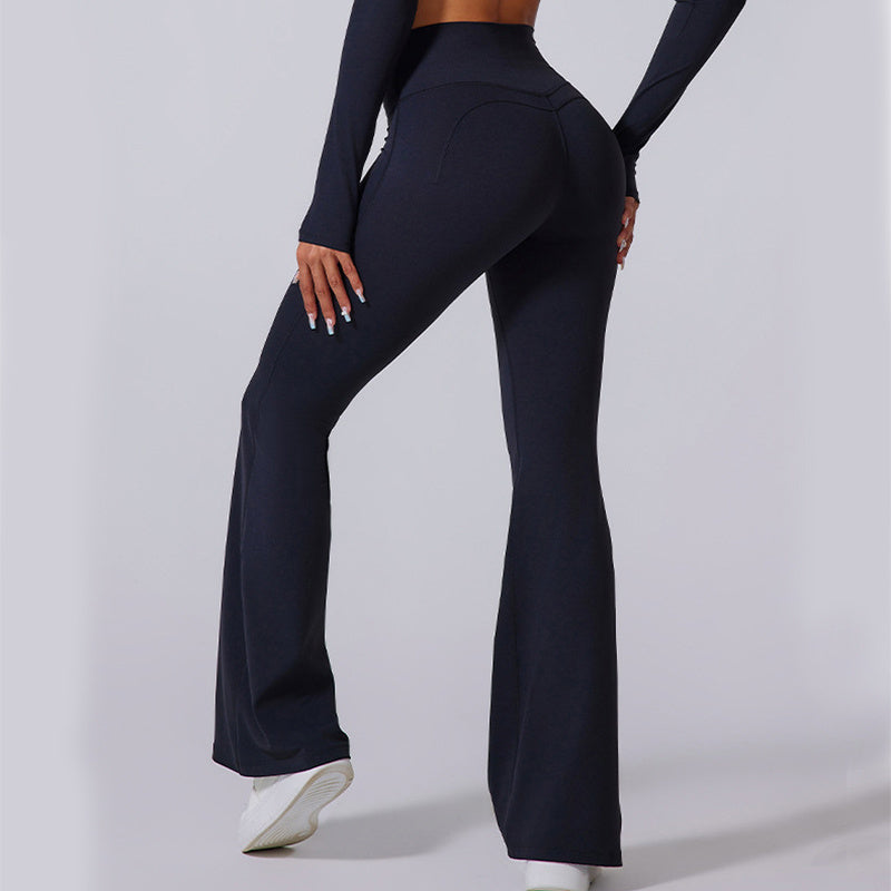 Women's Flared Pants Yoga High Waist Slim Tight Trousers Fitness Sports Clothing null