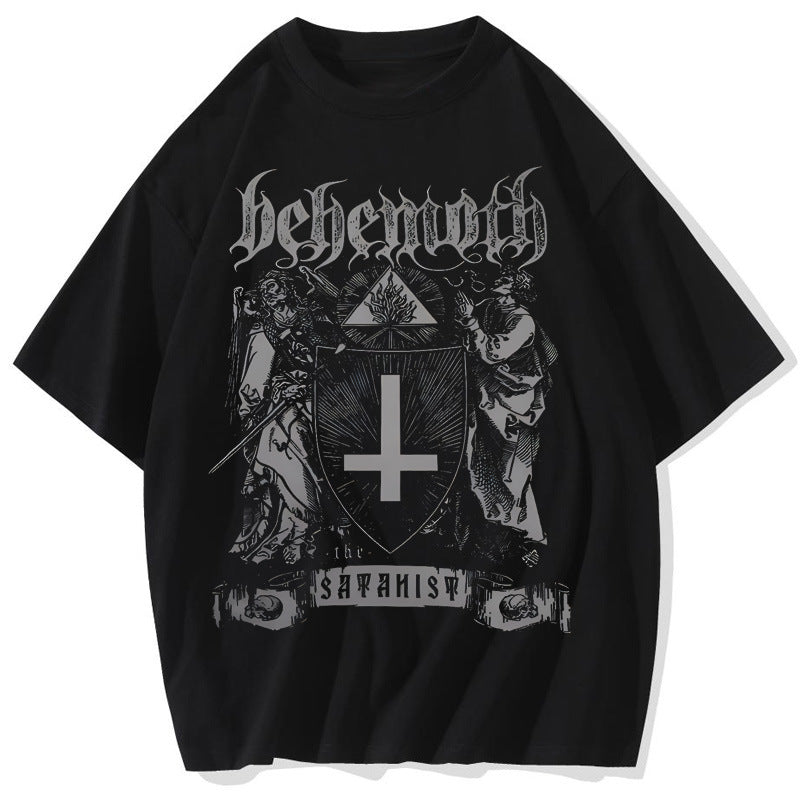 Religious Graphic T-shirt Setwear Hip Hop Mens Casual Tops