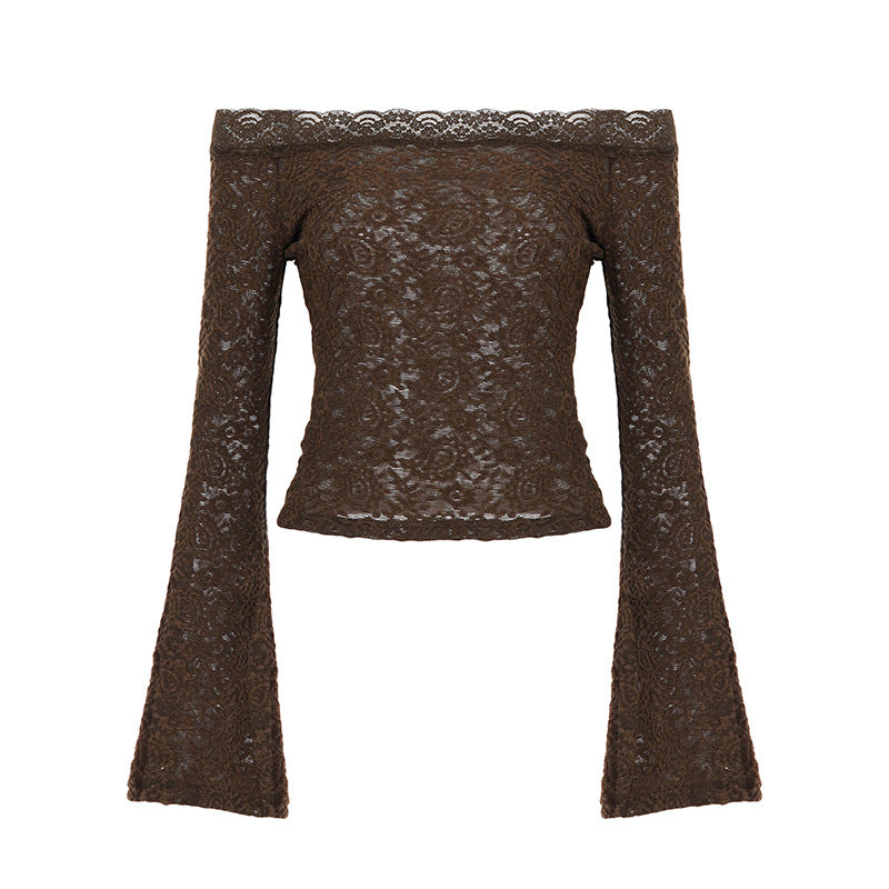 Elegant Off-the-shoulder Design With A Slight Flare At The Cuffs And Long Sleeves