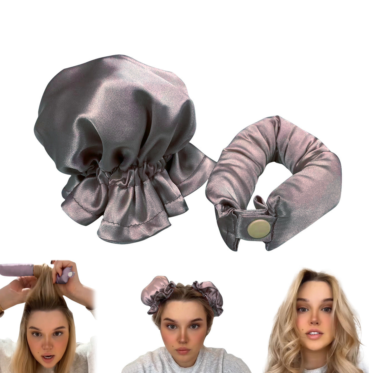 New Heatless Curl Stick With Cloth Cover Cute Ball Head Hair Curler Headband Hair Rollers Wave Form Curling Rod Hair Style Tools Gadgets null