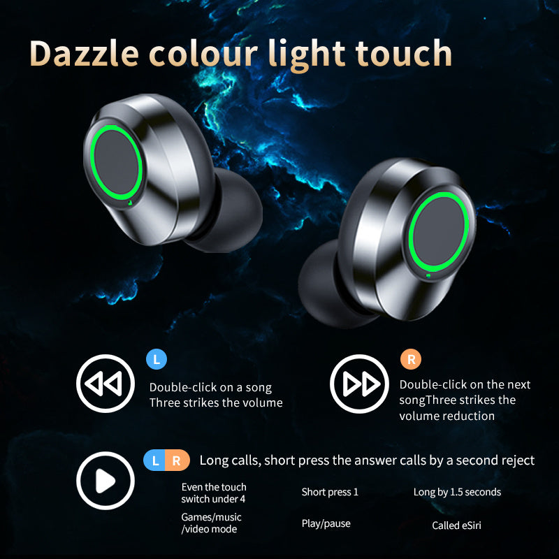 YD03 Wireless Bluetooth-compatible Headset TWS Large Screen Smart Digital Display In Ear Breathing Light null